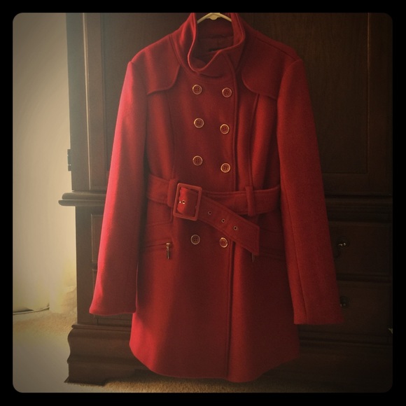Bebe Red Wool Coat