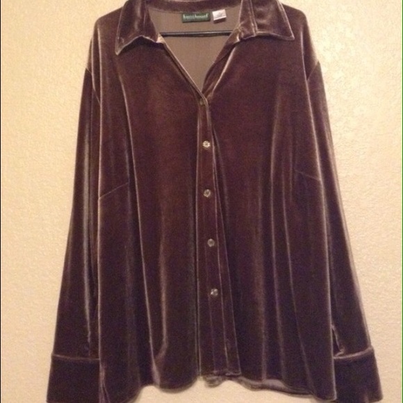 Harve Benard Sweaters - Harve Benard Brown Velveteen  Blouse