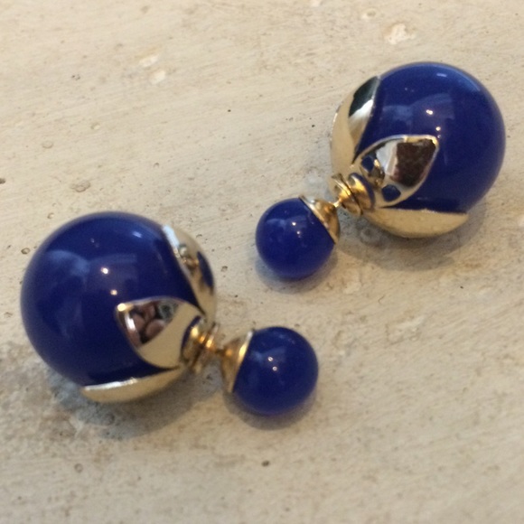 ***Blue Double Sided Earrings***