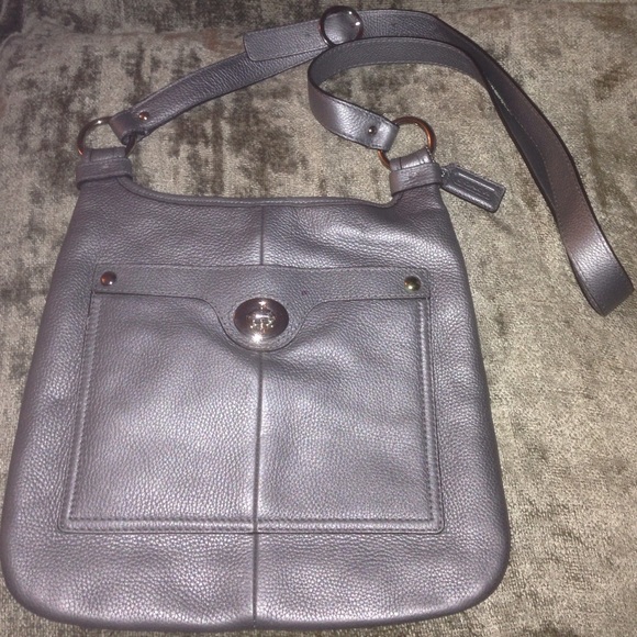 Silver Coach cross body purse
