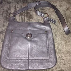 Silver Coach cross body purse