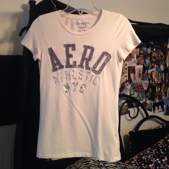 glitter off white aeropostale t shirt