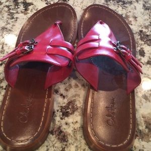 Cole Haan Sandals never worn . Red!
