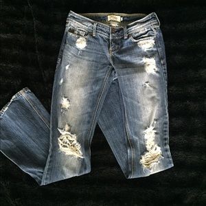 Abercrombie & Fitch Flare Destroyed Denim