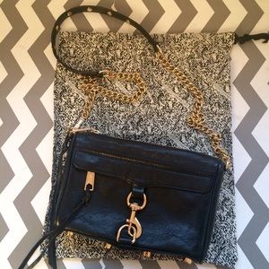 Rebecca Minkoff Mini MAC in Black/Gold