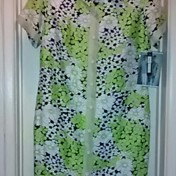 Unique Silk 100% Silk Button Down Collar Dress - Picture 3 of 4