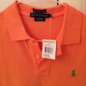 Ralph Lauren orange skinny polo new with tags!