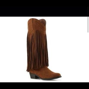 PRICE DROP Brown fringe boots