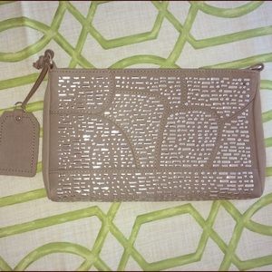 Zara grey clutch with silver studs. Strap included