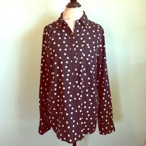 Navy Polka-Dot ButtonUp