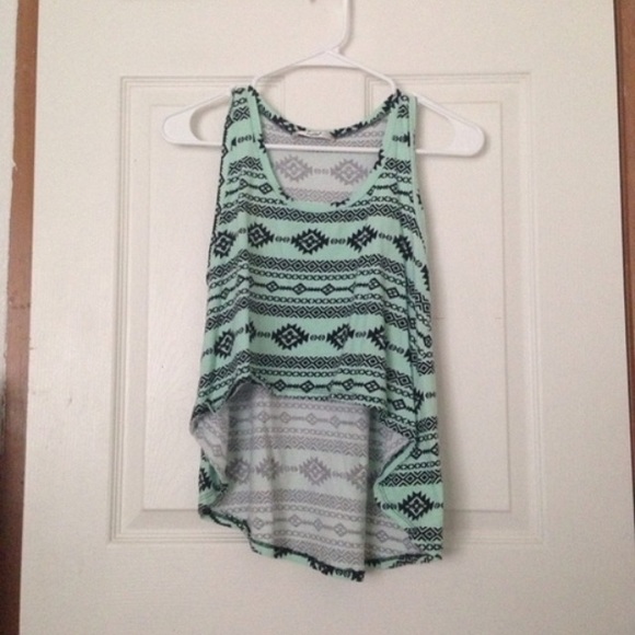 Baby Blue Aztec Crop Top