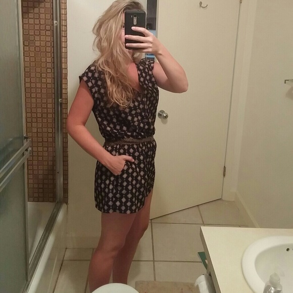 Navy printed romper