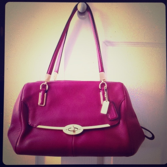 Authentic coach cranberry leather Madeline satchel