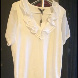 NWT Cable & Gauge cream short sleeve sweater