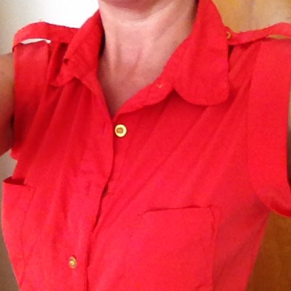 Coral button up long shirt/dress