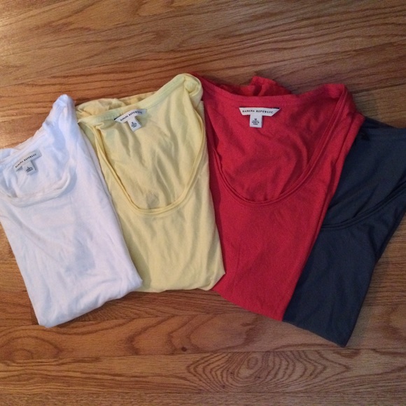Banana Republic Cotton/Spandex Tees (set of 4) - Picture 1 of 1