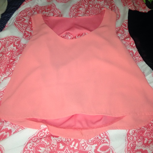 Coral Crop Top w/ cut out back