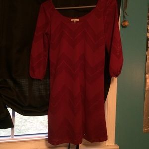 Wine red chevron dress