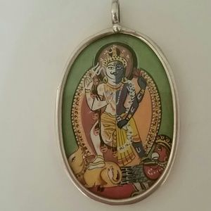 Sterling silver Indian god pendant