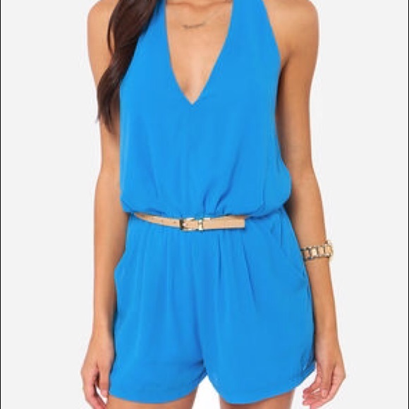 Blue Halter romper size S