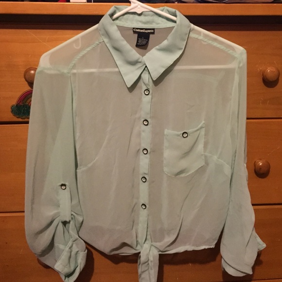 Mint green cover shirt