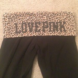 Victoria Secret Leopard Fold Over Stretch Leggings
