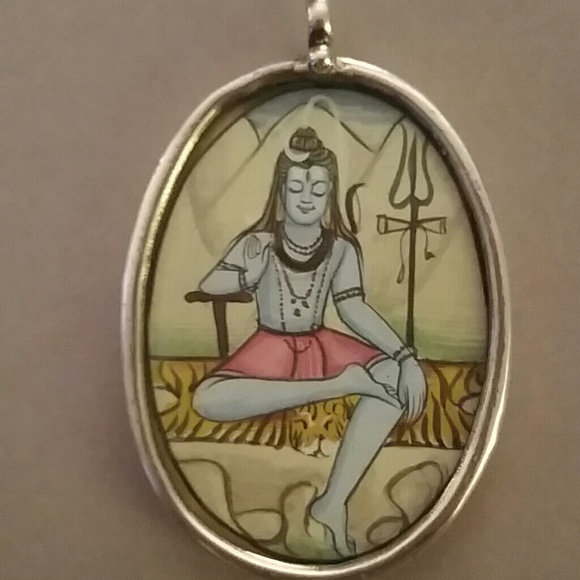 Sterling silver Indian  god pendant
