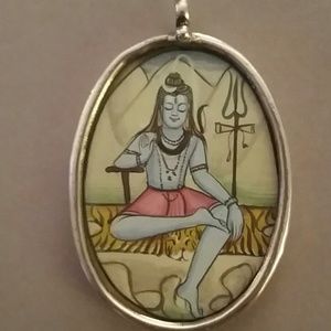 Sterling silver Indian  god pendant