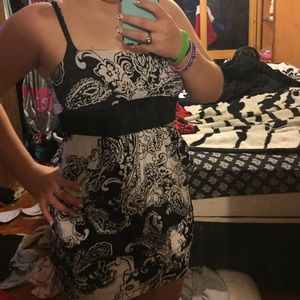 Black and white print dress