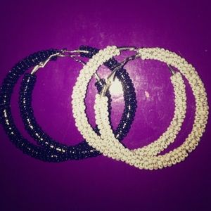 Bundle : 2 pairs of hoop earrings
