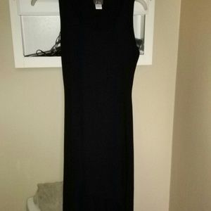 All black high low dress