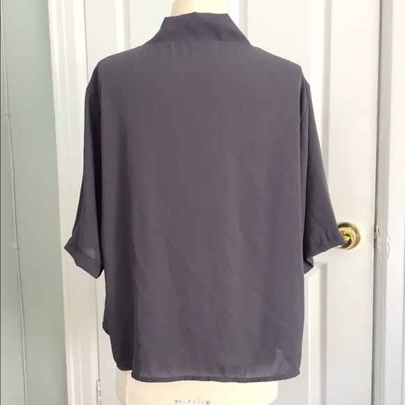 Neutral Grey Blazer Kimono - Picture 3 of 4