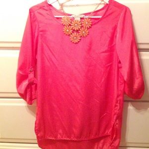 Hot-pink shirt, great for work or going out!
