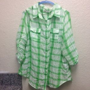 Green/White Plaid Shirt