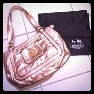 Brand new rose gold Coach handbag