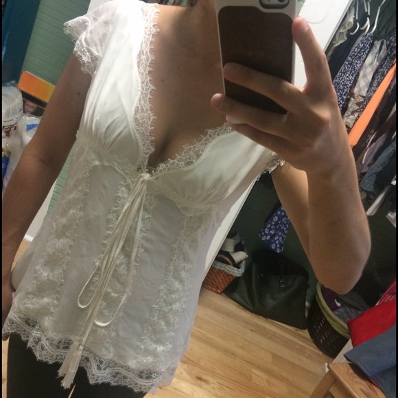 Bebe silk cream top