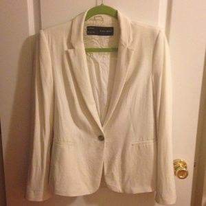 Zara jersey blazer in cream