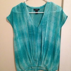 Aqua snakeskin print top