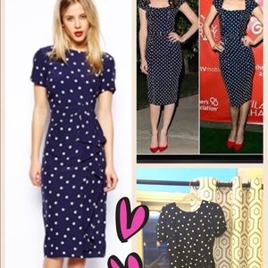 Polka Dot Navy Midi