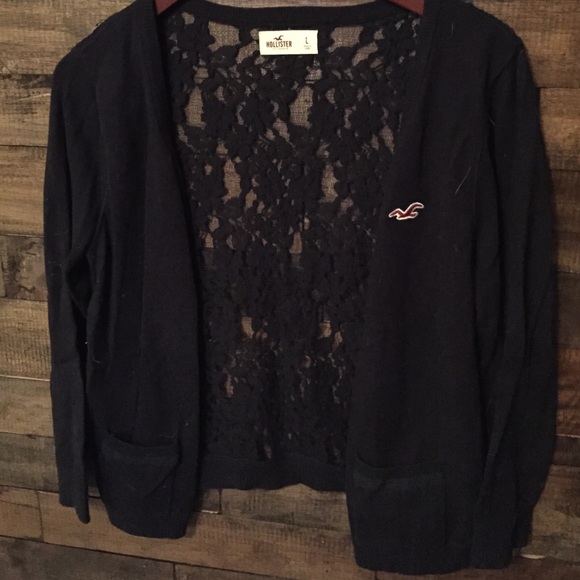 Dark blue/navy button up with full lace back - Picture 1 of 2