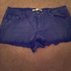 Blue denim shorts