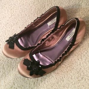 Pink/Beige and Black Ballet Flats