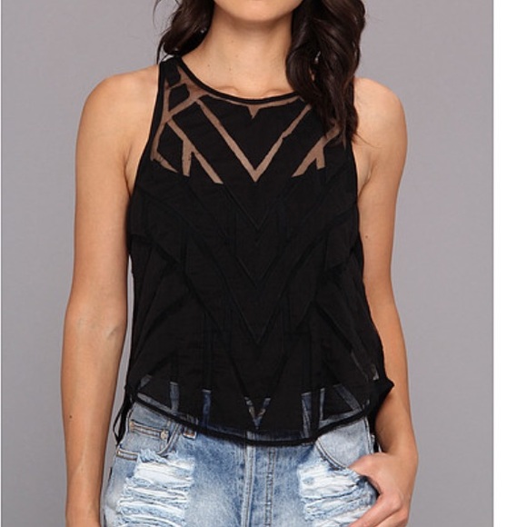 Free People Tops - Black Free People Sheer Top XS