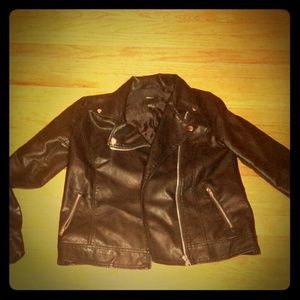Faux leather moto jacket