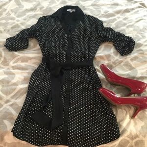 Black and white polka dot portafino dress