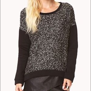 Forever 21 black and grey boucle sweater