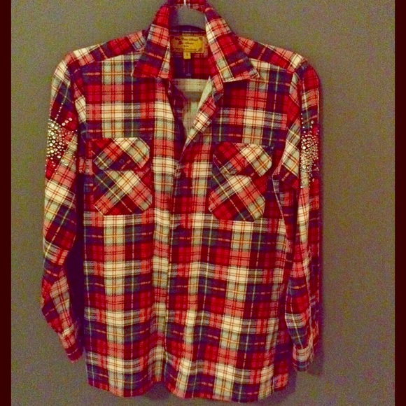 What Goes Around Comes Around Embellished Flannel