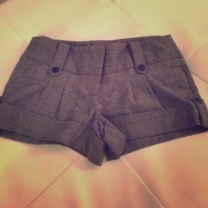 Grey Plaid Shorts