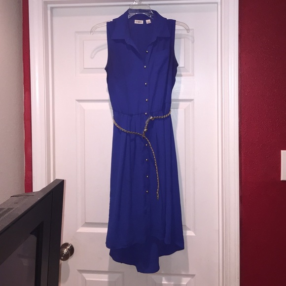 Royal blue high low dress