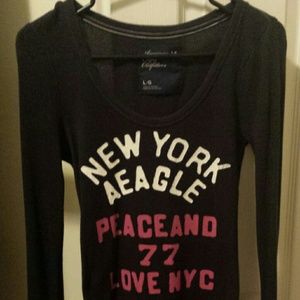 Long sleeve ribbed shirt